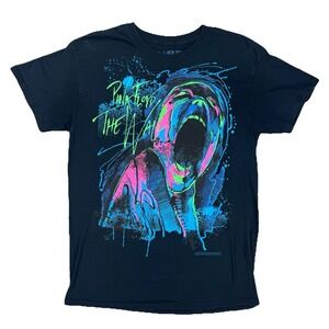 VTG Pink Floyd Shirt Men Black Liquid Blue The Wall Neon Rock Graphic Band Tee M